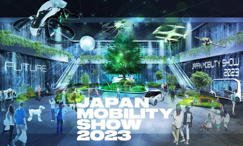 Japan Mobility Show 2023, onde a Suzuki lança a Burgman a hidrogênio.